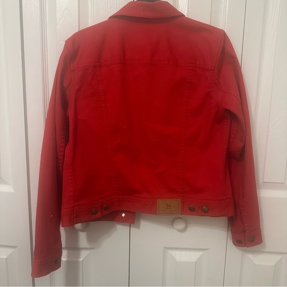 Ralph Lauren Women's Red Jean Jacket - Picture 3 of 4